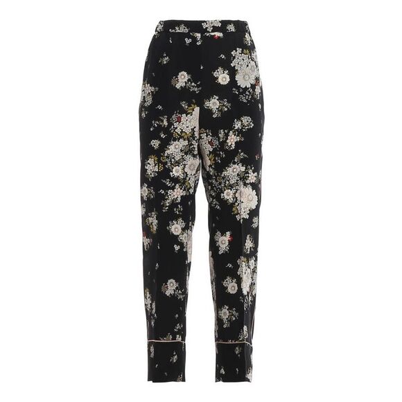 N°21 Silk Floral Crop Pants – Italian 38 –‎ Luxury Lounge Trousers – $450 MSRP - Picture 10 of 11
